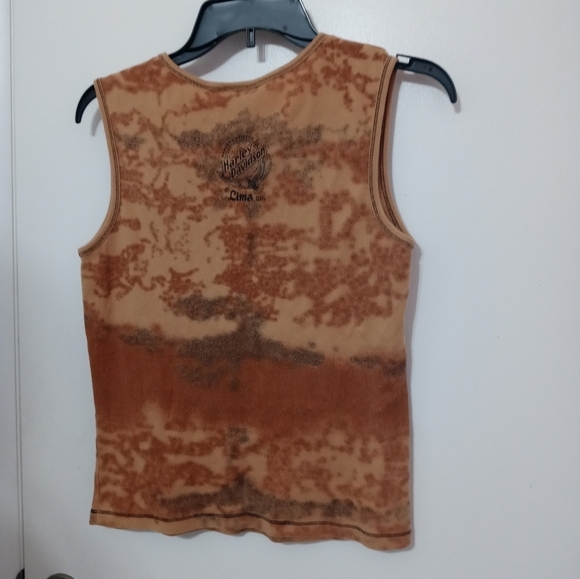 Harley-davidson Sleeveless Tie Dye V Neck Shimmer Front Lima Ohio Tank Top - Picture 6 of 6